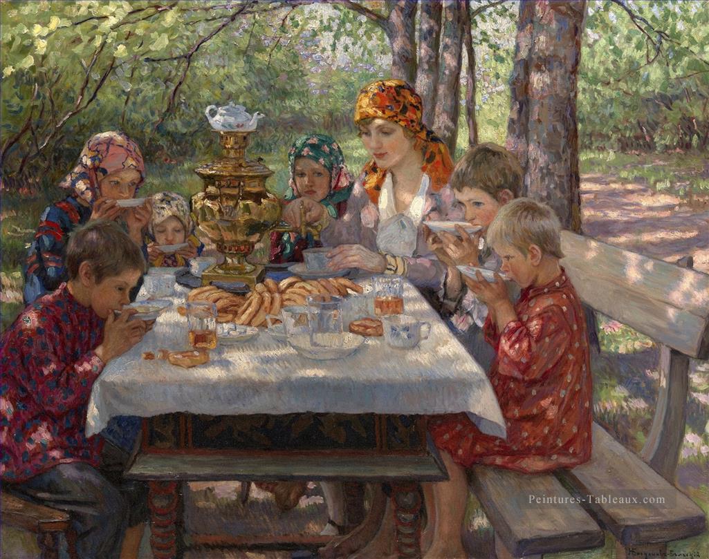 Visiteurs de l’enseignant Nikolay Bogdanov Belsky Peintures à l'huile